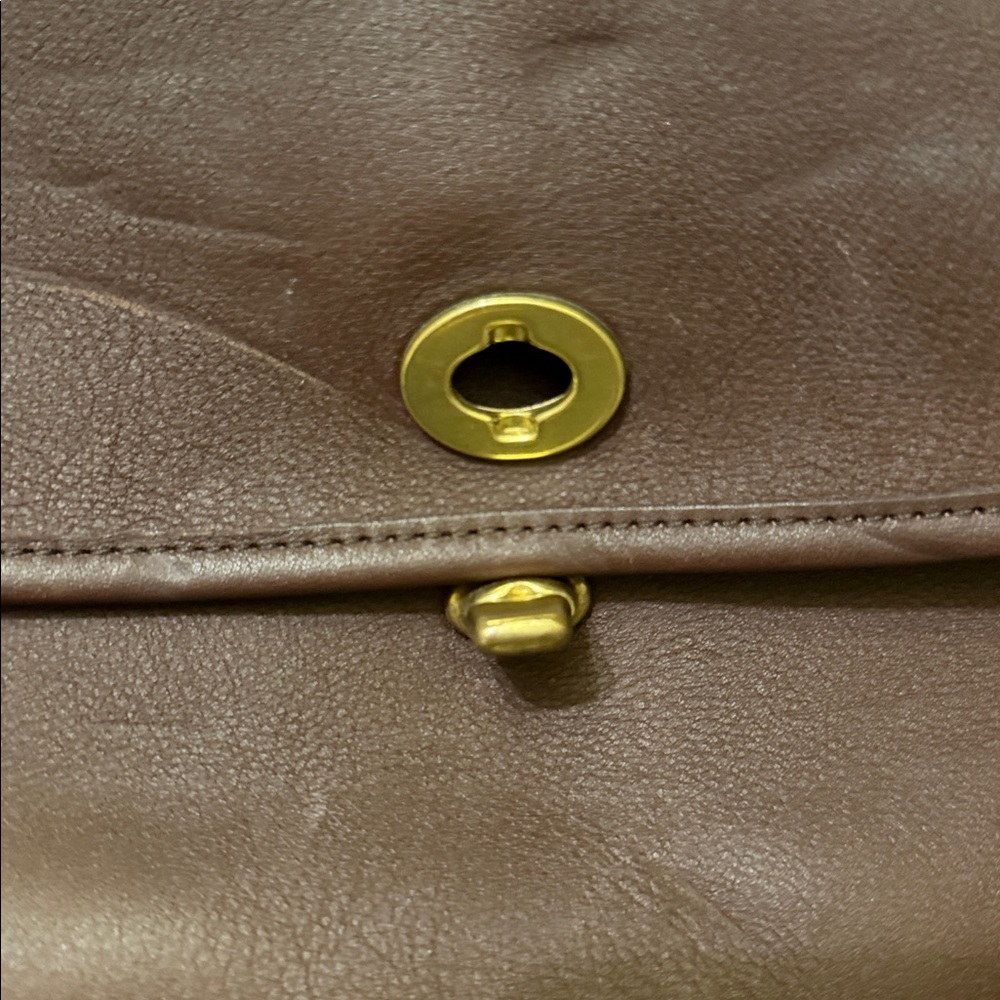 Authentic Coach Chic Brown Leather Crossbody Bag